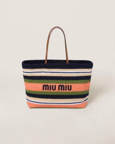 Miu Miu Woven Fabric Tote Bag - Multicolour