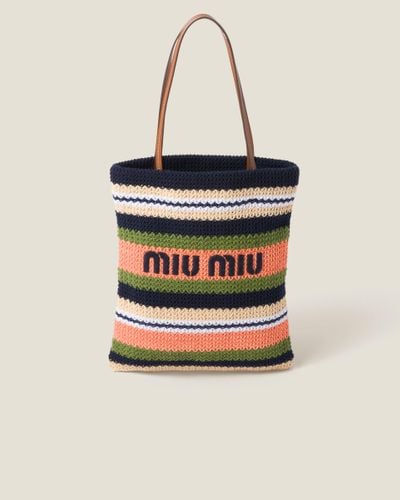 Miu Miu Crochet Tote Bag - Black
