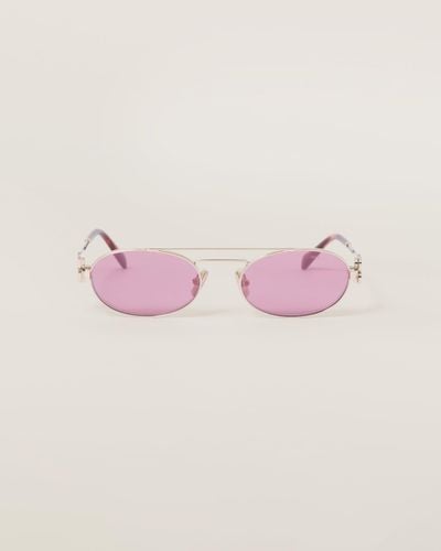 Miu Miu Miu Miu Logo Sunglasses - Pink