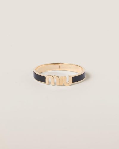 Miu Miu Enamelled Metal Bracelet - Natural
