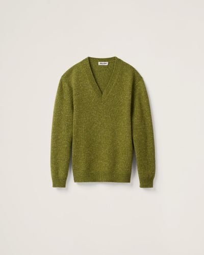 Miu Miu Wool And Cashmere Sweater - Green