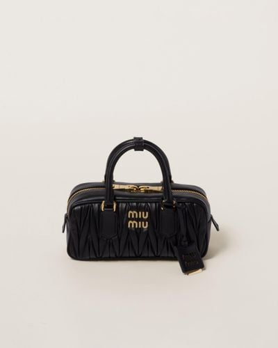 Miu Miu Arcadie Matelassé Nappa Leather Bag - Black