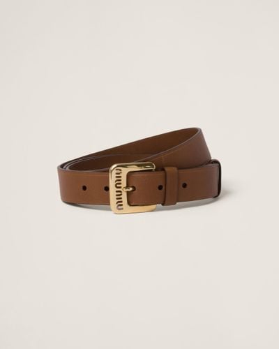 Miu Miu Nappa Leather Belt - Brown