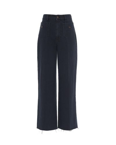 Miu Miu Garment-dyed Drill Pants - Blue