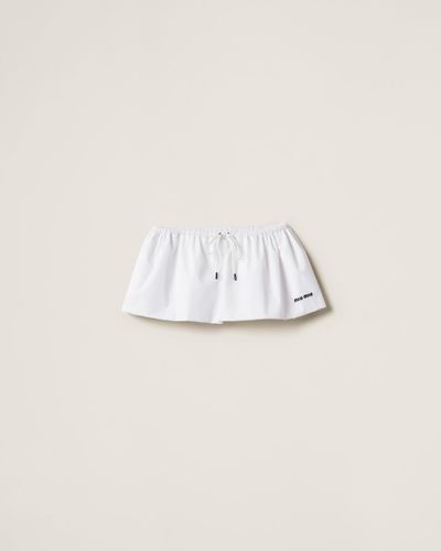 Miu Miu Poplin Miniskirt - White