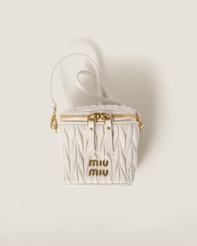 Miu Miu Matelassé Nappa Leather Micro Bag - Natural