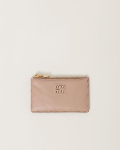 Miu Miu Leather Envelope Wallet - Natural