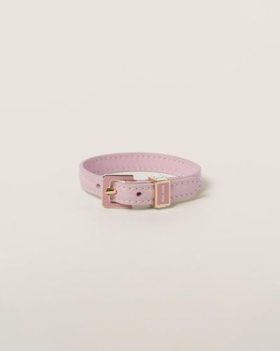 Miu Miu Leather Bracelet - Pink