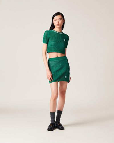 Miu Miu Cotton Miniskirt - Green