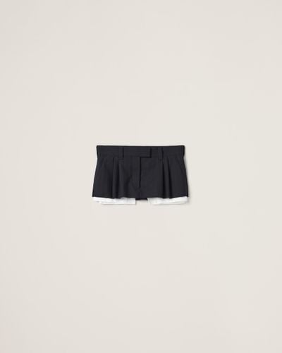 Miu Miu Pleated Pinstripe Miniskirt - Blue