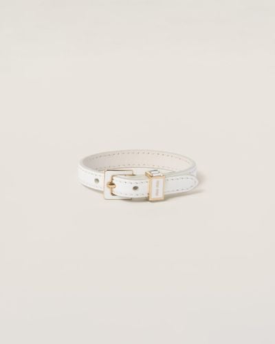 Miu Miu Leather Bracelet - Natural