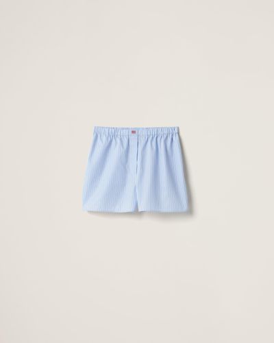 Miu Miu Striped Cotton Boxer Shorts - Blue