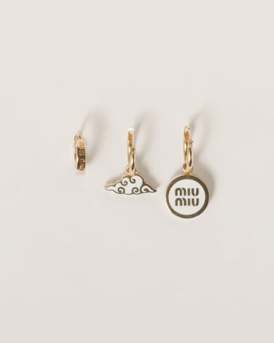 Miu Miu Set Of Metal Earrings - Natural