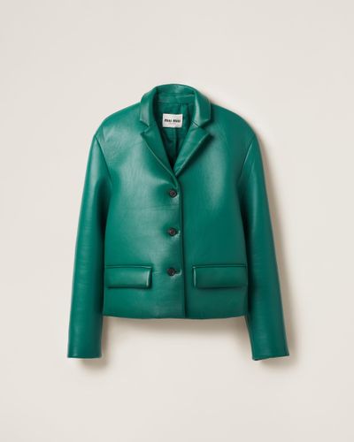 Miu Miu Nappa Leather Jacket - Green