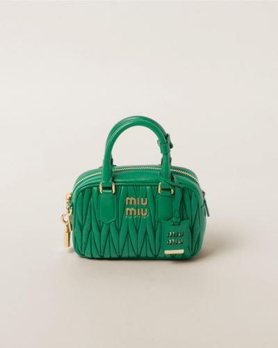 Miu Miu Arcadie Matelassé Nappa Leather Bag - Green
