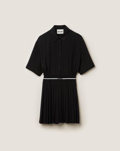 Miu Miu Crepe De Chine Mini-dress - Black