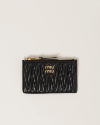 Miu Miu Matelassé Nappa Leather Envelope Wallet - Black
