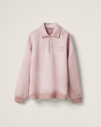 Miu Miu Garment-Dyed Cotton Polo Shirt - Pink