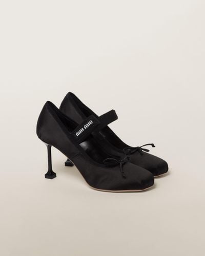 Miu Miu Satin Court Shoes - Black