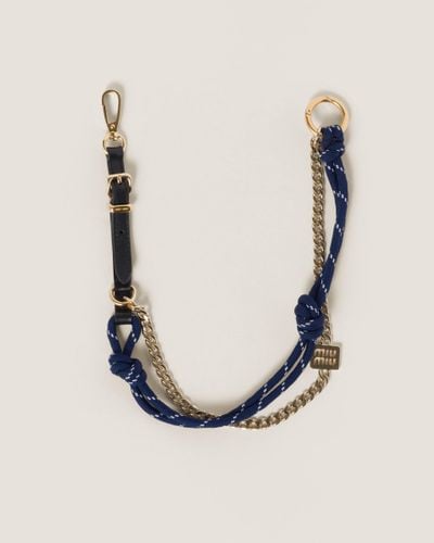 Miu Miu Leather, Cord, And Metal Trick - Blue