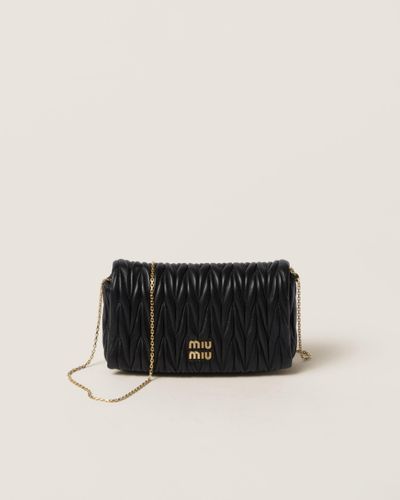 Miu Miu Matelassé-effect Mini Bag - Black
