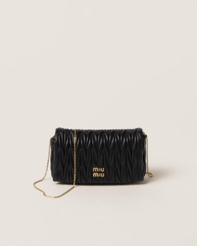 Miu Miu Matelassé Nappa Leather Mini-bag - Black