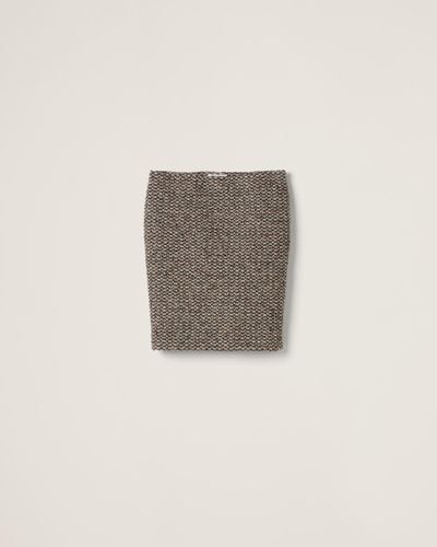 Miu Miu Bouclé Skirt - Grey