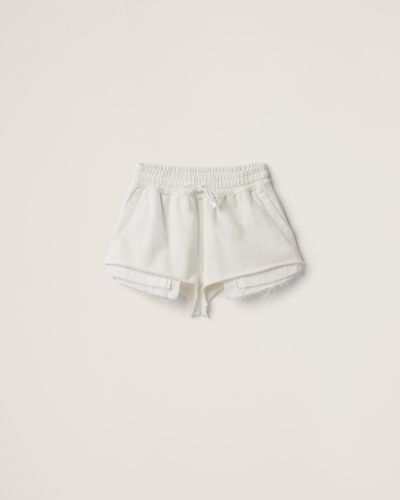 Miu Miu Embroidered Cotton Shorts - White