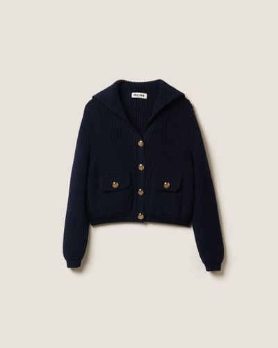 Miu Miu Wool Knit Cardigan - Blue