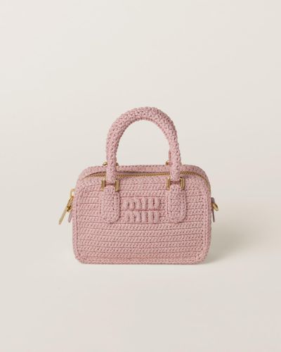 Miu Miu Crochet Top-handle Bag - Pink