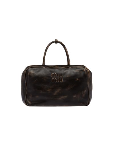 Miu Miu Nappa Leather Top-Handle Bag - Black