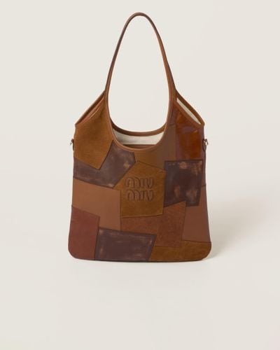 Miu Miu Ivy Leather Patchwork Bag - Brown
