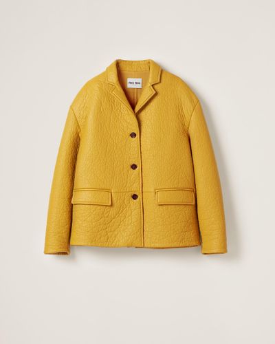 Miu Miu Nappa Leather Jacket - Yellow