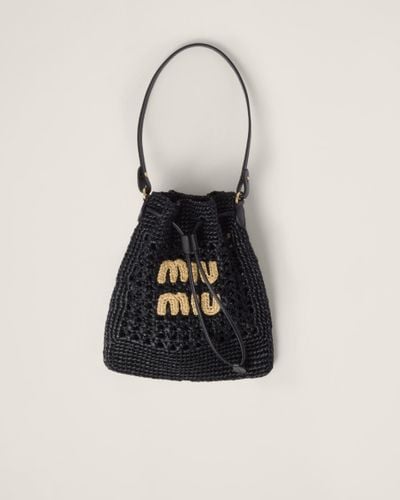 Miu Miu Woven Fabric Mini-Bag - Black