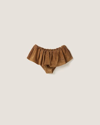 Miu Miu Suede Nappa Leather Skirt - Brown