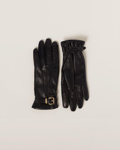 Miu Miu Nappa Leather Gloves - Black