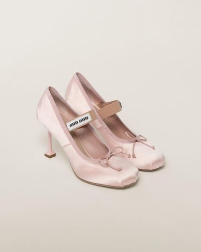 Miu Miu Satin Court Shoes - Pink
