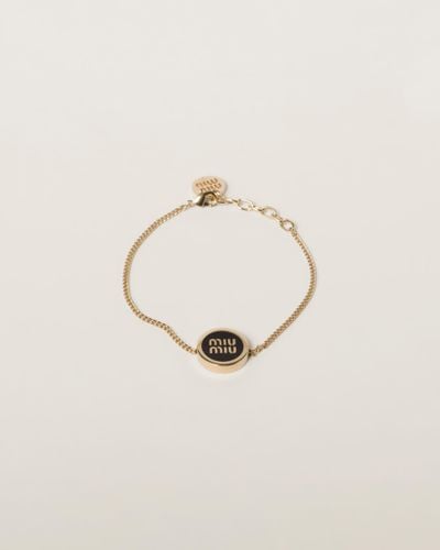 Miu Miu Enamelled Metal Bracelet - Metallic