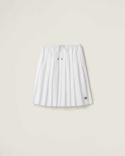 Miu Miu Poplin Skirt - White