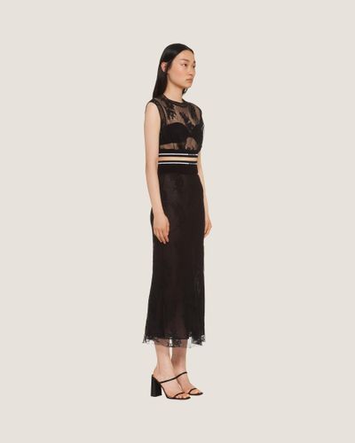 Miu Miu Long Lace Skirt - Black