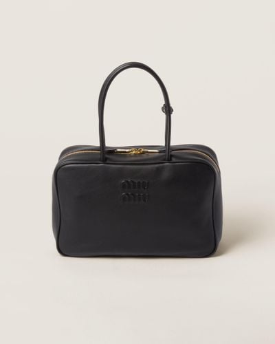 Miu Miu Leather Top-Handle Bag - Black