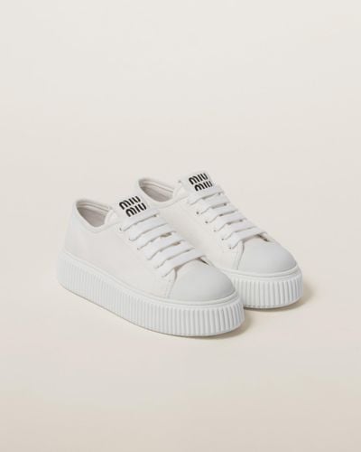 Miu Miu Denim Sneakers - White