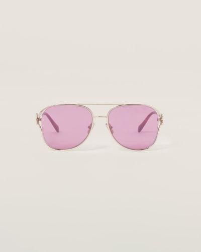 Miu Miu Logo Sunglasses - Pink