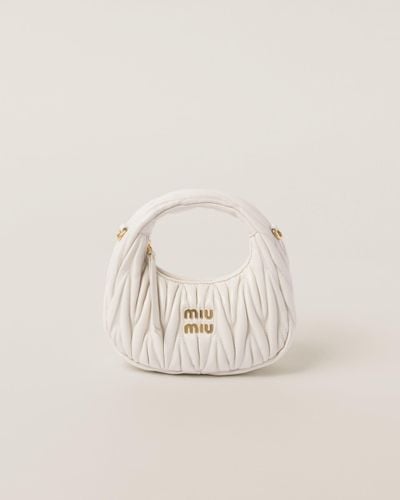 Miu Miu Wander Matelassé Nappa Leather Hobo Mini-bag - Natural