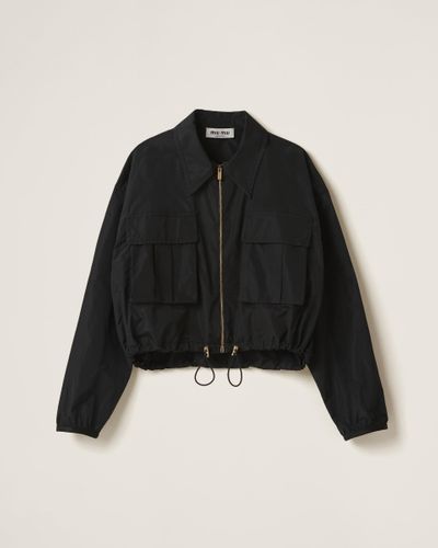 Miu Miu Technical Silk Blouson Jacket - Black