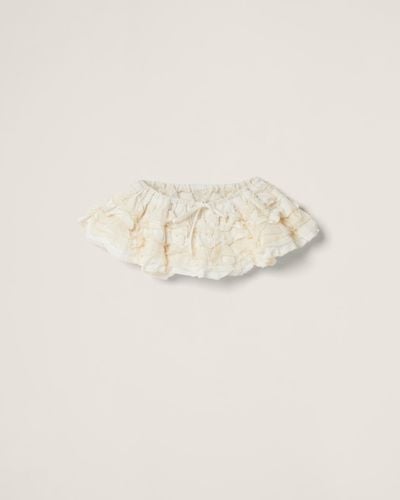 Miu Miu Slubbed Canvas Miniskirt - White