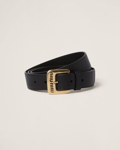 Miu Miu Nappa Leather Belt - Black