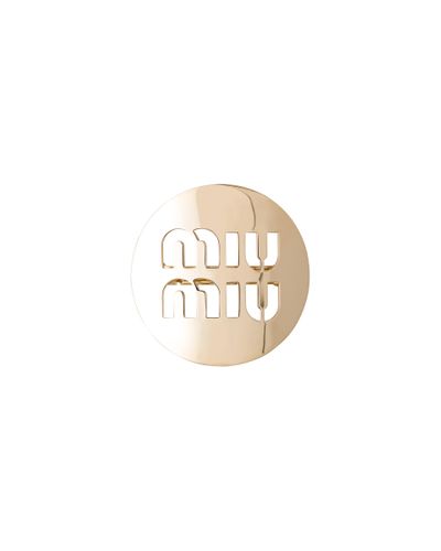Miu Miu Miu Logo Hair Clip - White