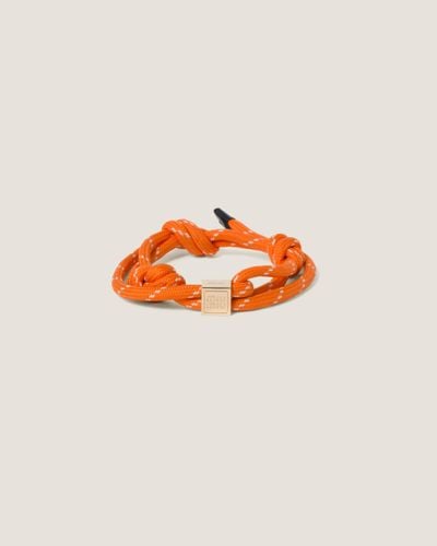 Miu Miu Cord And Nylon Bracelet - Orange