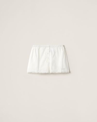 Miu Miu Batiste Boxer Shorts - Natural